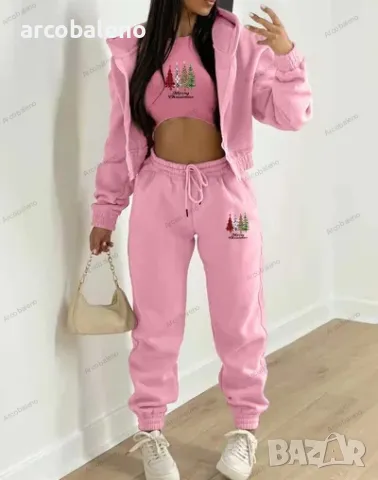 Дамски моден есенно-зимен комплект от три части, 10цвята , снимка 3 - Комплекти - 47636699