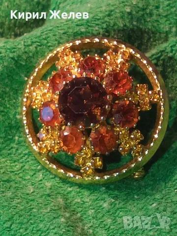 СТАРИННА РАЗКОШНА ФЛОРАЛНА СКЪПОЦЕННА ПОЗЛАТЕНА БРОШКА с ЮВЕЛИРНО ФАСЕТИРАН ЦИТРИН 45682, снимка 17 - Антикварни и старинни предмети - 46222035