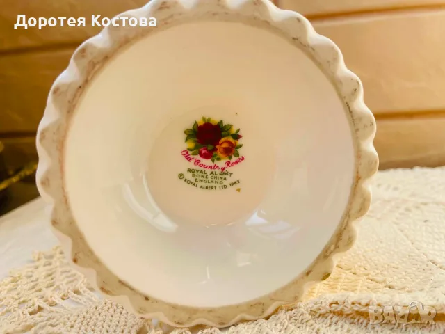 ROYAL ALBERT Красив свещник от костен порцелан от Англия , снимка 7 - Антикварни и старинни предмети - 55894331
