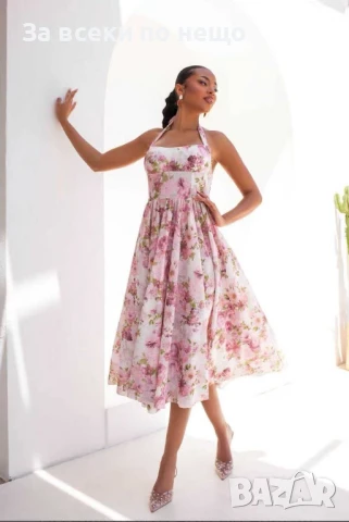 Дамска Ефирна Лятна Рокля - Налични Различни Цветове Код A683, снимка 3 - Рокли - 50743127