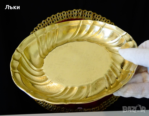 Масивна бронзова фруктиера,съд за сервиране,печене., снимка 3 - Антикварни и старинни предмети - 36470553