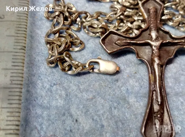 ГОЛЯМ СРЕБЪРЕН КРЪСТ ОКСИДИРАНО СРЕБРО ВИСОКА ПРОБА със СРЕБЪРНА ВЕРИЖКА СРЕБРО 925 АРТ КРЪСТ 40219, снимка 9 - Колиета, медальони, синджири - 49246402