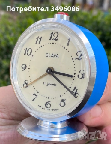 Стар съветски механичен будилник СЛАВА, снимка 4 - Други - 54058841