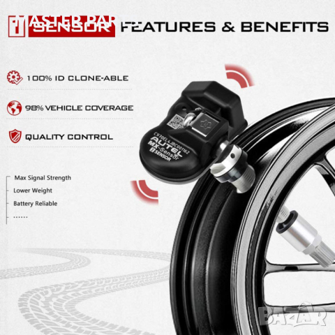 TPMS датчик универсален сензор за налягане в гуми  315 / 433 mhz, снимка 3 - Аксесоари и консумативи - 44743963