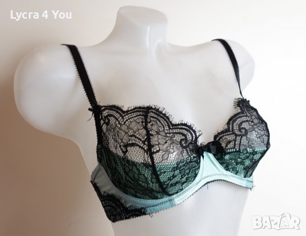 Ann Summers 70C дантелен сутиен в черно и сатен, снимка 2 - Бельо - 36613248