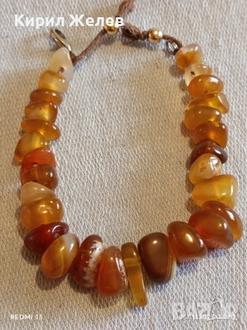 Дамска гривна от полиран кехлибар много красив стилен дизайн 18946, снимка 4 - Гривни - 52492595