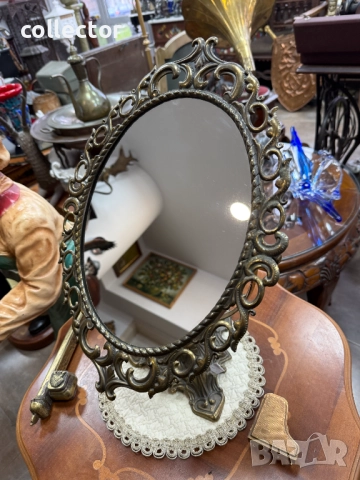 Старо настолно огледало тип БАРОК. №7763, снимка 6 - Антикварни и старинни предмети - 52827432