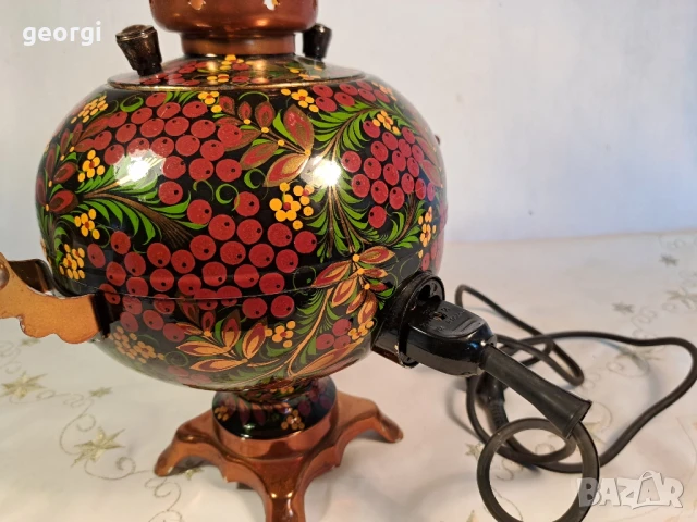 руски самовар ръчноизрисуван , снимка 6 - Антикварни и старинни предмети - 50580789