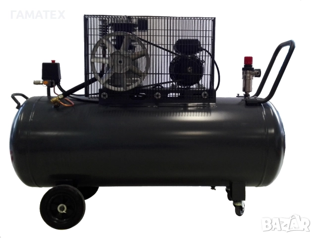 200 л Бутален монофазен компресор с ремъчно задвижване, 51021, снимка 3 - Други машини и части - 52612333