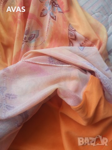 Лятна оранжева рокля с връзки L размер, снимка 3 - Рокли - 36880536