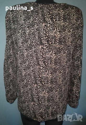 Ватирана блуза в леопардов принт "Pieces"® / голям размер , снимка 4 - Блузи с дълъг ръкав и пуловери - 30501313