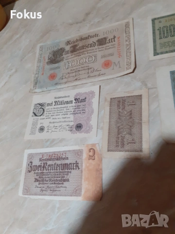 Лот 3 - Райхс марки, Дойче марки банкнота, марка - 6 бр., снимка 2 - Антикварни и старинни предмети - 53938570