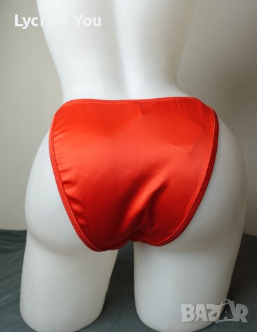 Луксозни нови сатенени червени леко изрязани бикини S/М, снимка 7 - Бельо - 42288455