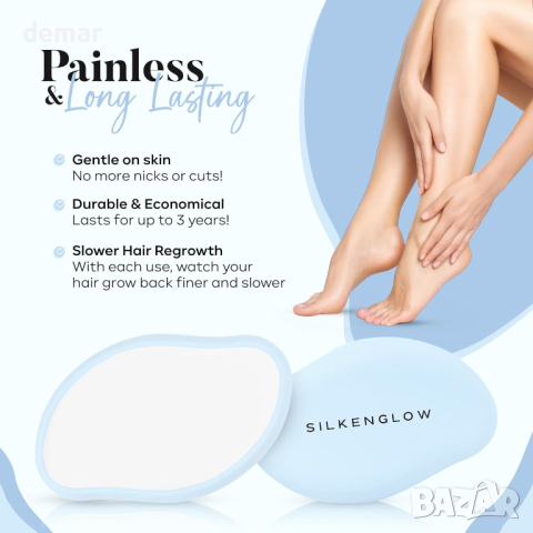 Silken Glow Premium Crystal Hair Remover Устройство за безболезнено обезкосмяване, дамски епилатор, снимка 6 - Епилатори - 44913394