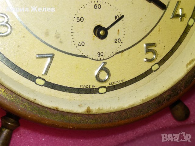 PETER MADE in GERMANY Стар КОЛЕКЦИОНЕРСКИ МЕХАНИЧЕН БУДИЛНИК ВИНТИДЖ РЯДЪК МОДЕЛ НЕМСКИ 43712, снимка 4 - Антикварни и старинни предмети - 44464963
