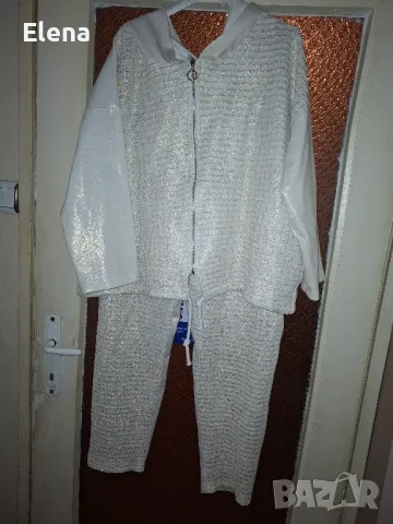 Спортно елегантен италиански комплект, със златни нишки,шампанско, снимка 7 - Комплекти - 49539094