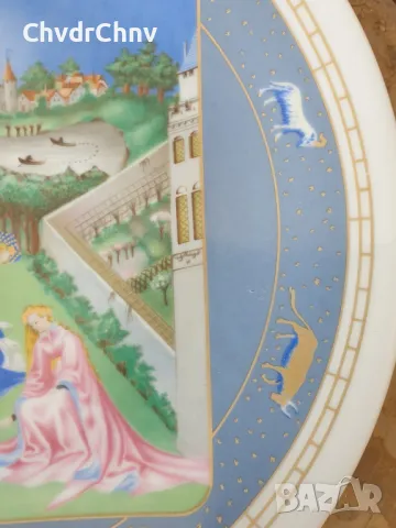 2бр Limoges Janvier-Avril/Лимож френска колекционерска декоративна порцеланова чиния-картина, снимка 8 - Картини - 49376845