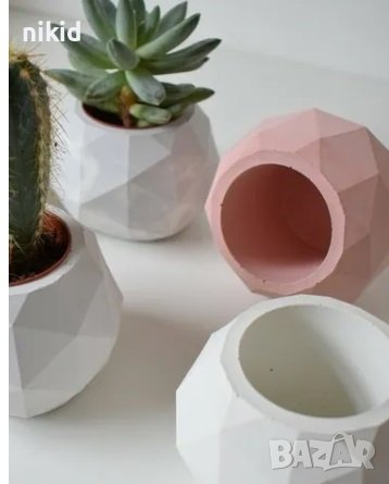3D Призма голям силиконов молд форма калъп кашпа саксия свещ свещник, снимка 3 - Форми - 36960689