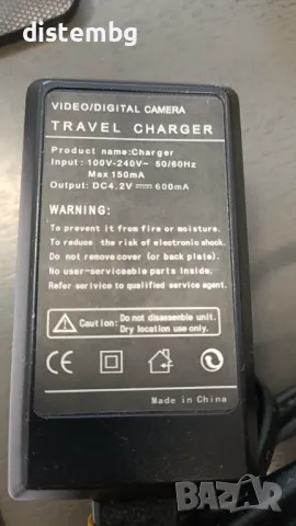 Зарядно за батерии Canon  4,2V   600mA, снимка 2 - Кабели и адаптери - 49431880