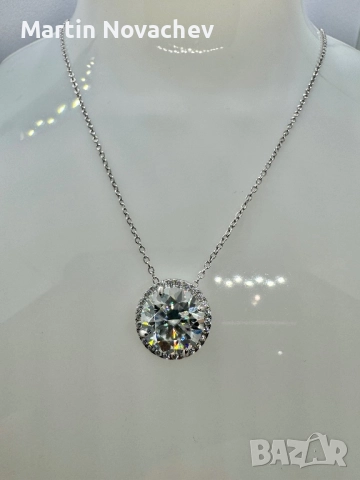 Сребърно колие с мойсанит (Диамант) 5 карата