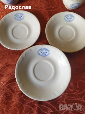 порцеланови чаши за кафе и захарница Изида с печат БДЖ, снимка 5 - Чаши - 51431505