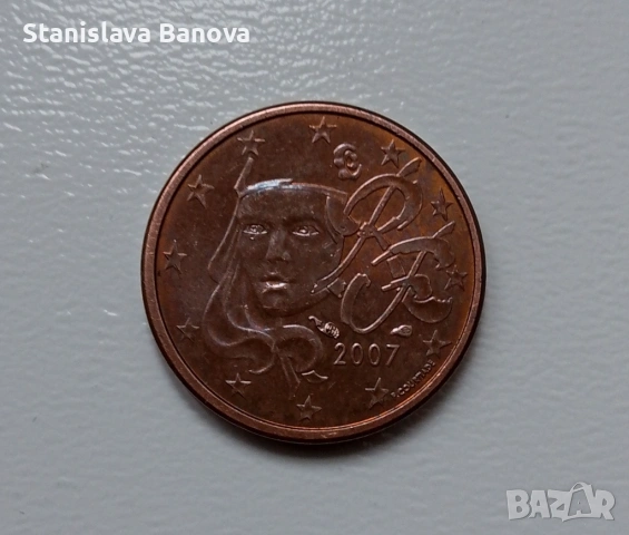 Френска монета от 1 евро цент от 2007г.