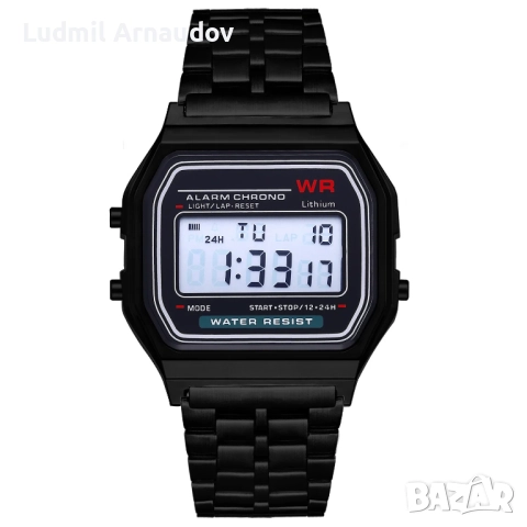 Цифров часовник F-91w - черен