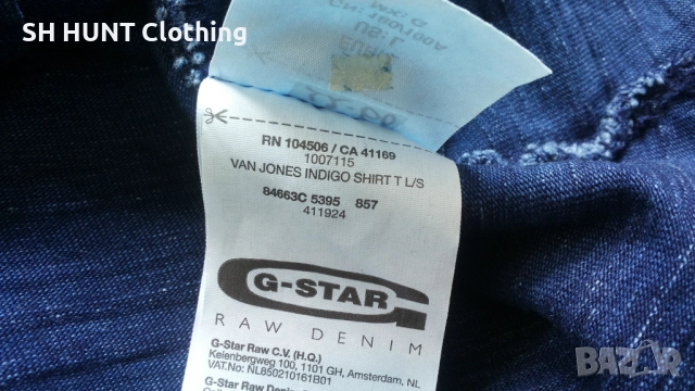 G-STAR VAN JONES INDIGO SHIRT Размер M - L мъжка еластична риза 12-60, снимка 16 - Ризи - 52795013