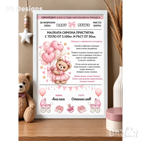 Бебешка визитка | Baby News | Момче или момиче, снимка 3 - Други - 56121264
