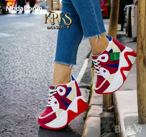 Стилни дамски обувки на платформа , снимка 6 - Маратонки - 42929712