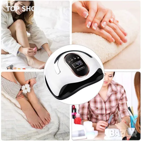 BEYAOBN 168 W сушилня за нокти UV LED лампа за нокти за нокти, професионална лампа за нокти с 4 наст, снимка 3 - Маши за коса - 48648185