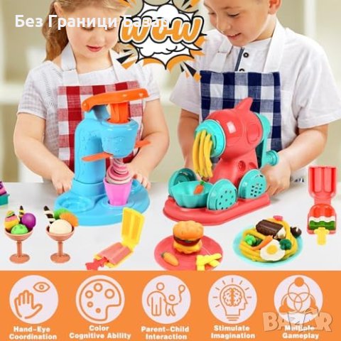 Нов Crelloci Детски Комплект - Цветни Теста за Игра и Образование, снимка 7 - Образователни игри - 44394778