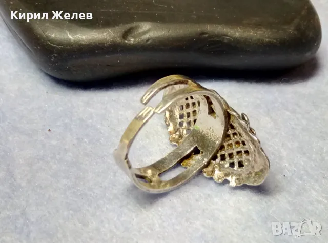 BERRAK 925 Регулируем АР НУВО СТИЛ СКЪПОЦЕНЕН СРЕБЪРЕН ПРЪСТЕН СРЕБРО 925 с ШЛИФОВАН УНАКИТ 49728, снимка 14 - Пръстени - 49346754