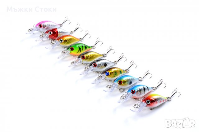 Малки Воблери / Воблер модели от №72 до №81, изкуствена примамка, фалшива стръв 10 цвята, снимка 3 - Такъми - 37636579