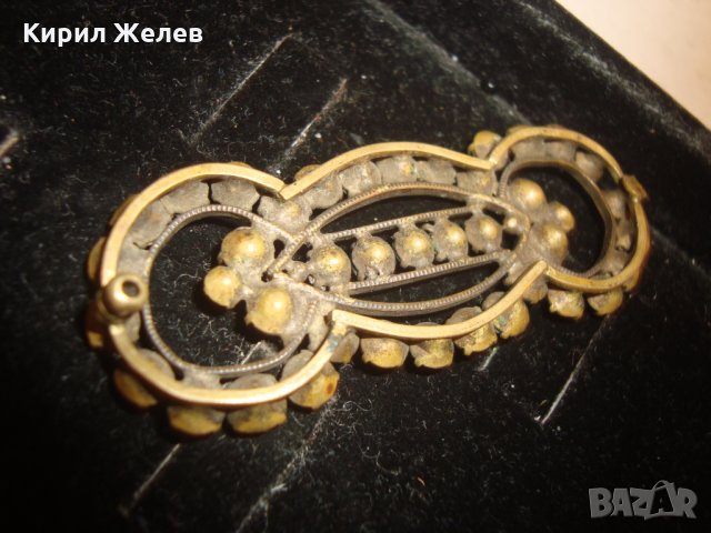 БРОНЗОВА СТАРИННА БРОШКА с МНОГО ФАСЕТ-КРИСТАЛИ 3292, снимка 8 - Други - 30652737