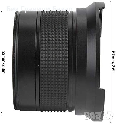 Нов Широкоъгълен фишай обектив 58 мм за DSLR фотоапарат камера леща снимки, снимка 9 - Обективи и филтри - 54206467