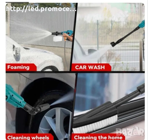 Акумулаторна Безчеткова Водоструйка с дисплей KraftRoyal 6в1, Включени 6 накрайника и 2 Батерии, 36V, снимка 2 - Други - 53359222