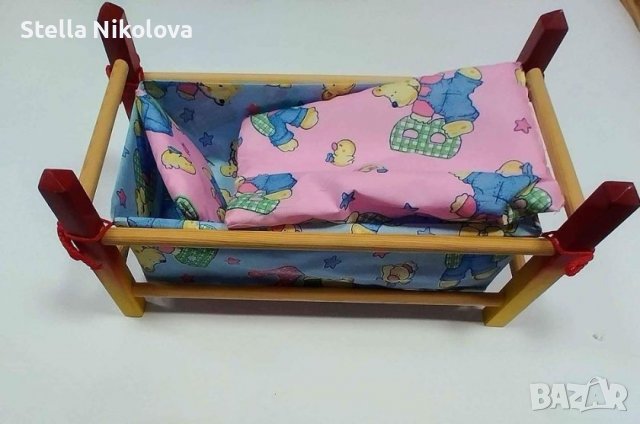 Дървено легло за кукли, снимка 1 - Кукли - 37504359