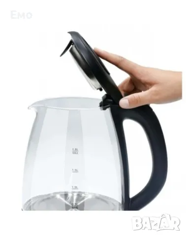 Електрическа стъклена кана за преваряване на  вода - Lexical LEK-1407 - Гаранция 24 месеца , снимка 3 - Кани - 48430986