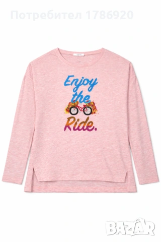 🌸 Дамска блуза с дълъг ръкав "Enjoy the Ride" - Pepper & Mint London 🚴‍♀️