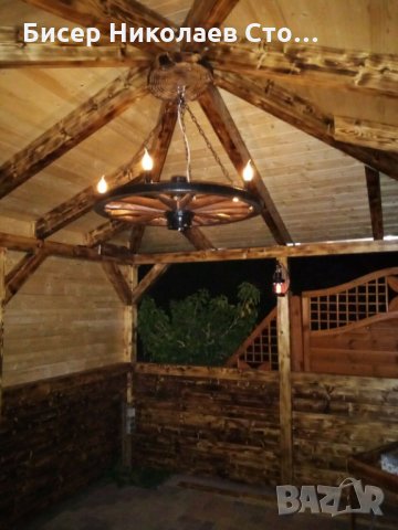 Полилеи от автентични реставрирани колела от каруци!, снимка 9 - Полилеи - 7519727