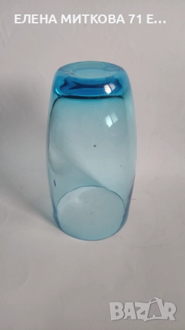 Ваза от цветно стъкло с масивна основа, снимка 5 - Вази - 52861040