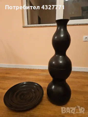 Ваза и поднос черен цвят