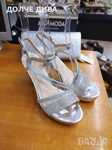 НАМАЛЕНИЕ Дамски сандали м. 6917 сребро , снимка 1