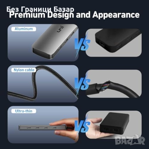 Нов USB Type C Хъб 4 в 1 10Gbps Мултипорт Адаптер за MacBook iPad Surface, снимка 6 - Друга електроника - 51736081