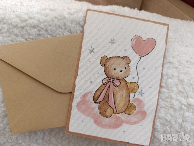 Ръчно рисувани картички за всеки повод - Рожден ден, за бебче, имен ден, св. валентин, 8-ми Март, снимка 2 - Други - 52822005