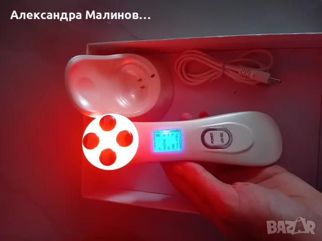 Мултифункционален Козметичен Уред за Лице 5 в 1 (RF, EMS, LED фототерапия), снимка 7 - Масажори - 55802495