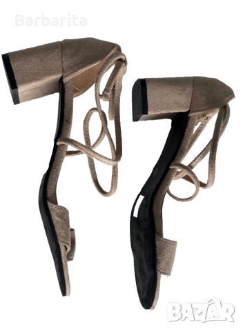 Велурени сандали номер 38, снимка 2 - Сандали - 51891852