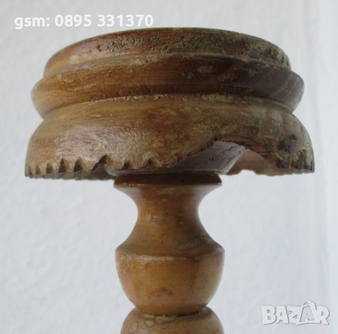 стар дървен свещник антика, снимка 4 - Антикварни и старинни предмети - 40211908