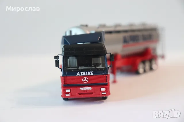 HERPA H0 1/87 MERCEDES ЦИЛОЗ ЦИСТЕРНА КАМИОН ТИР МОДЕЛ, снимка 3 - Колекции - 50142914